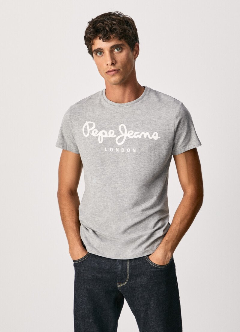 Playeras Pepe Jeans M xico Original Stretch Logo Hombre Grises